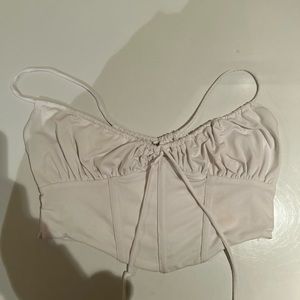 Garage white going out satin material top